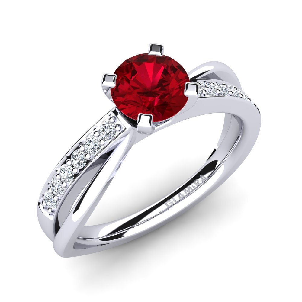 Red Zirconia Engagement Ring Viviette 0.8 crt