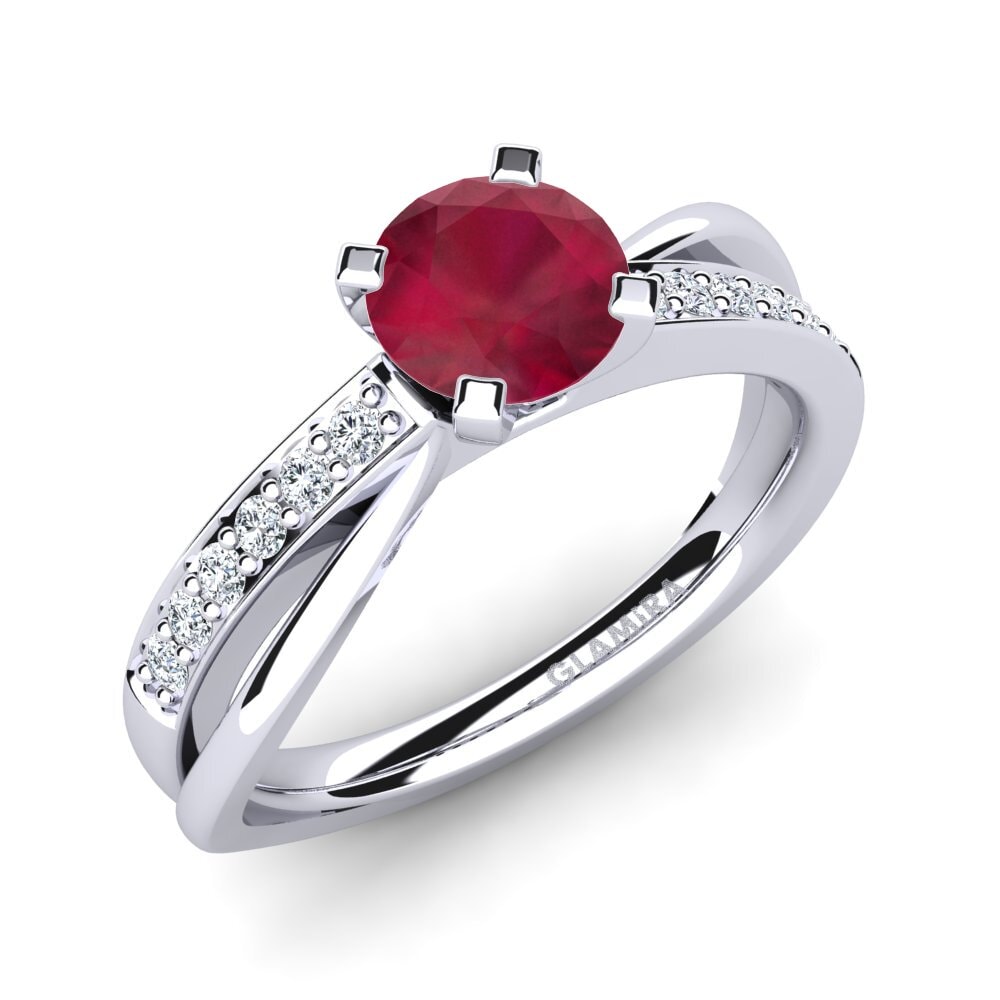 Ruby Engagement Ring Viviette 0.8 crt