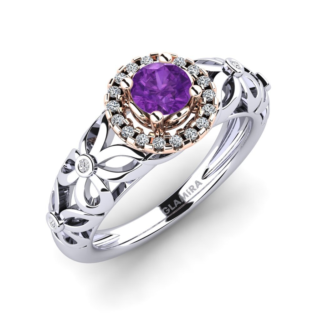 14ct Rose & White Gold Engagement Ring Vivyan