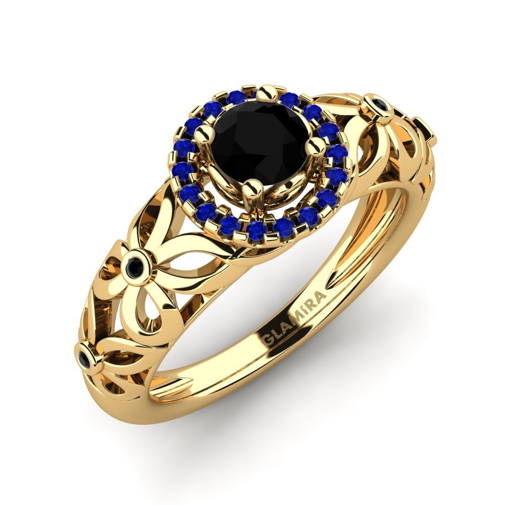 Black Diamond Engagement Ring Vivyan