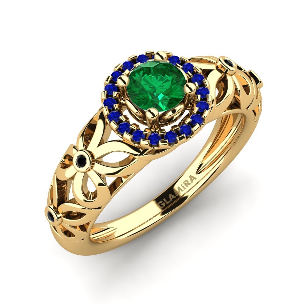 Emerald (Lab Created) Engagement Ring Vivyan