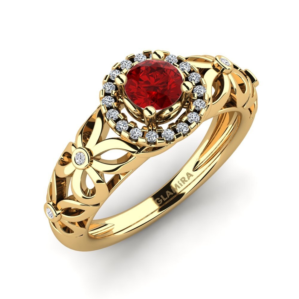 Ruby (Lab Created) Engagement Ring Vivyan