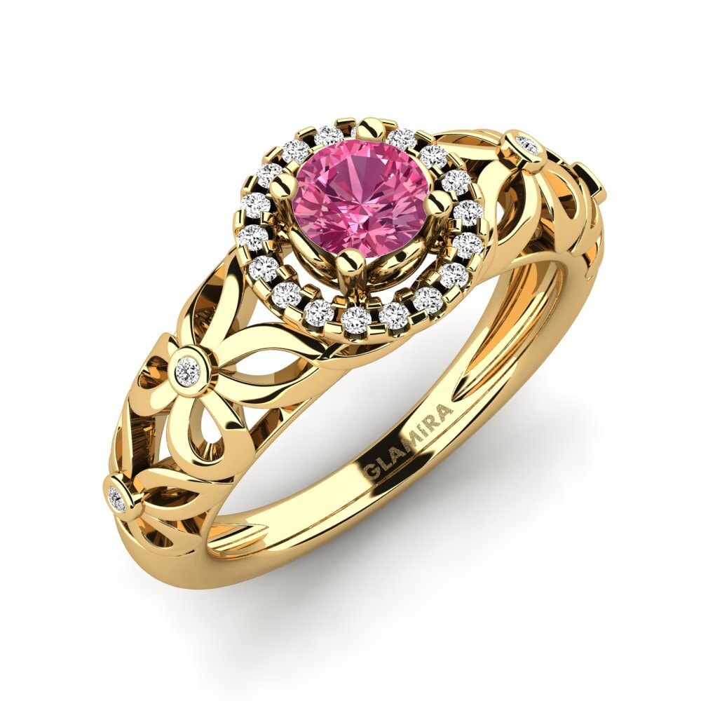 Turmalina rosa Anillo de compromiso Vivyan