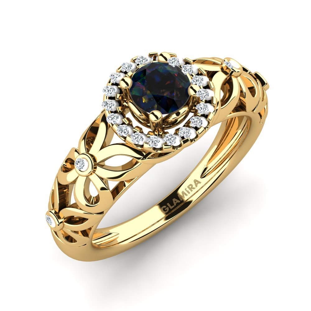 Black Opal Engagement Ring Vivyan