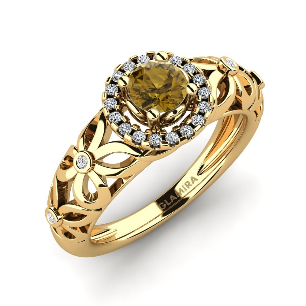 Brown Zircon Engagement Ring Vivyan