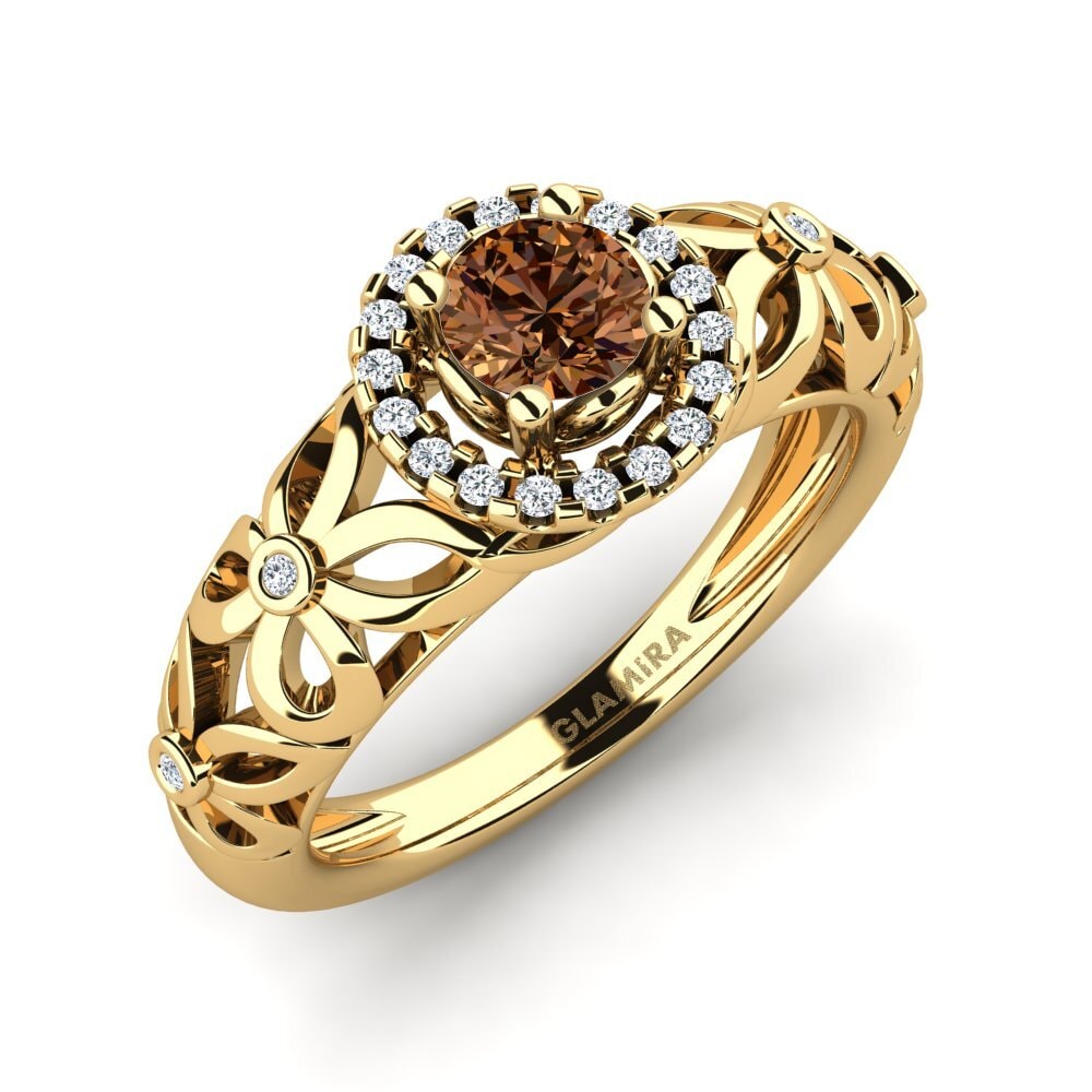 Diamante café Anillo de compromiso Vivyan