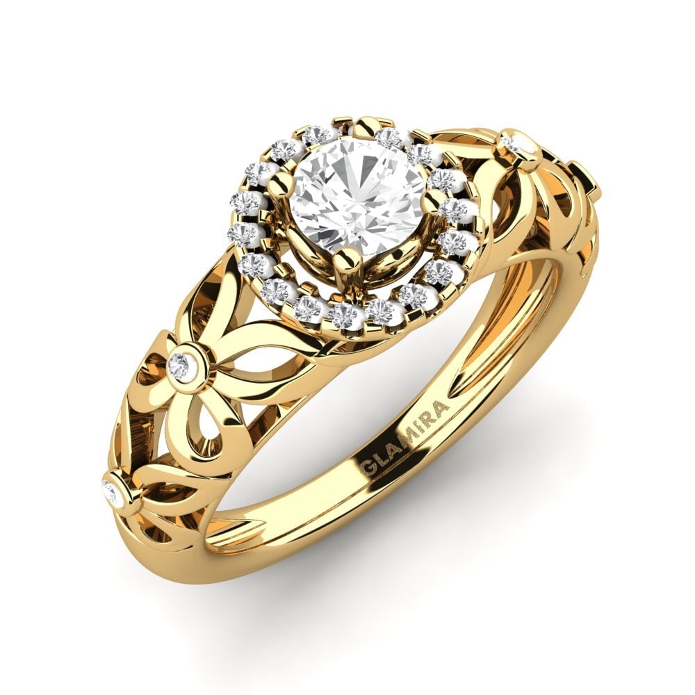 Zafiro blanco Anillo de compromiso Vivyan
