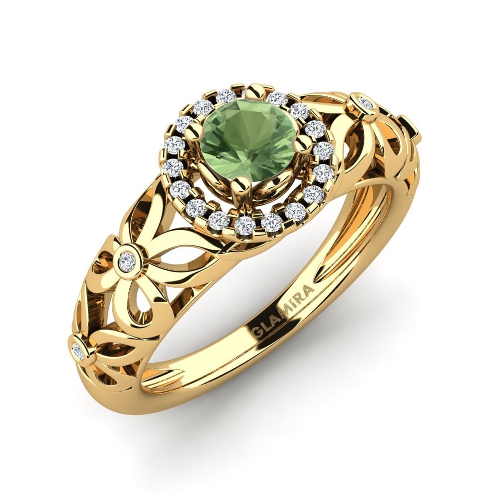 Zafiro Verde Anillo de compromiso Vivyan
