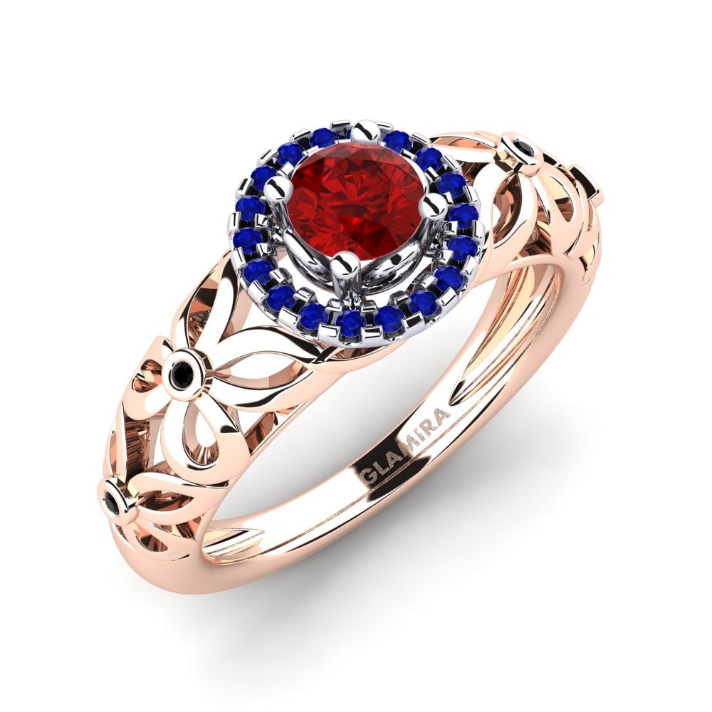 18ct Rose & White Gold Engagement Ring Vivyan