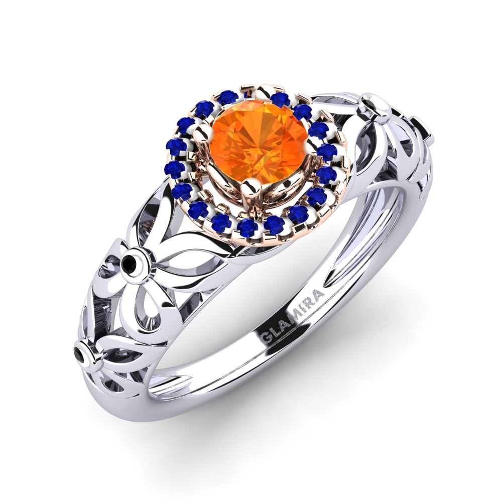 14ct Rose & White Gold Engagement Ring Vivyan