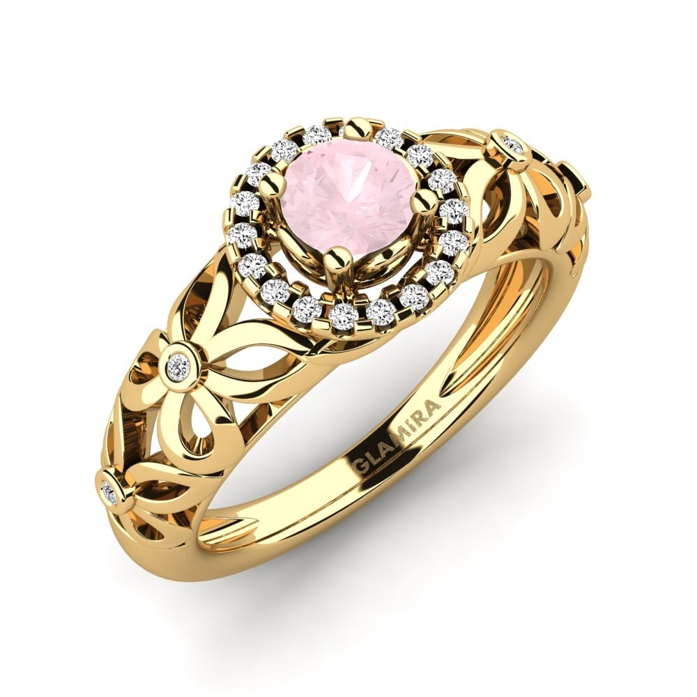 Cuarzo rosa Anillo de compromiso Vivyan