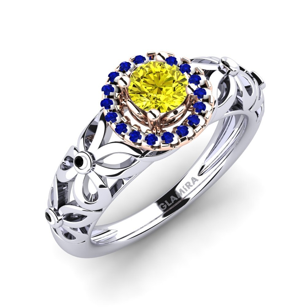 18K Rose & White Gold Engagement Ring Vivyan