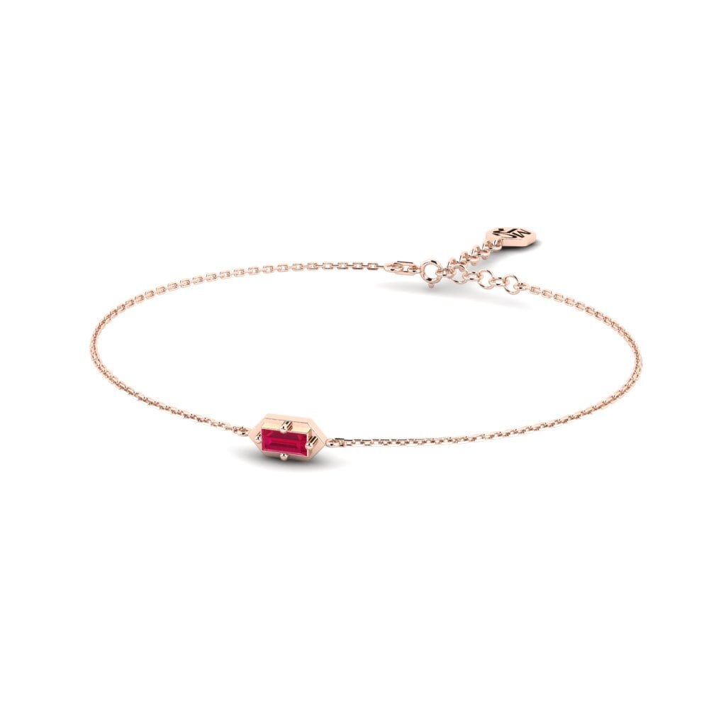 14ct Rose Gold Ruby Women's Bracelet Aurevine