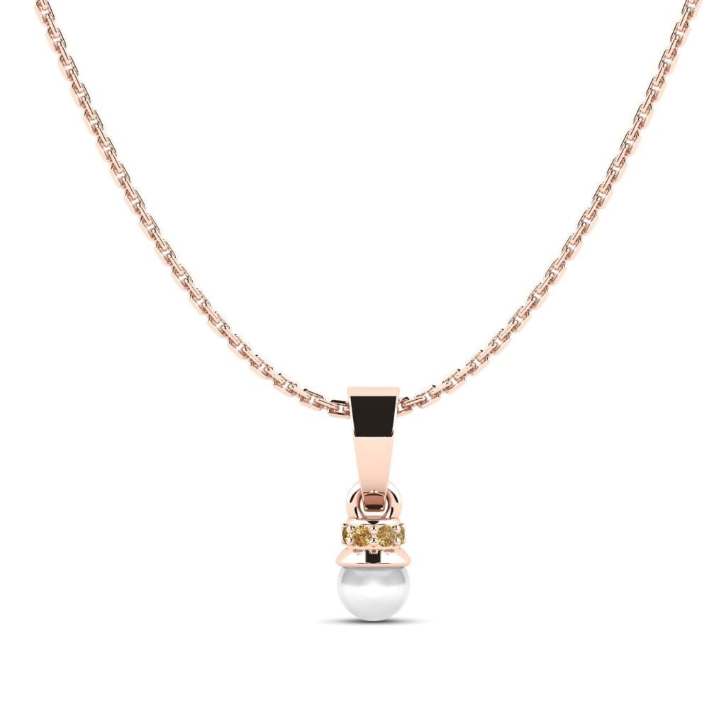 Rotgold 750 Brauner Diamant Damen anhänger Bordetella