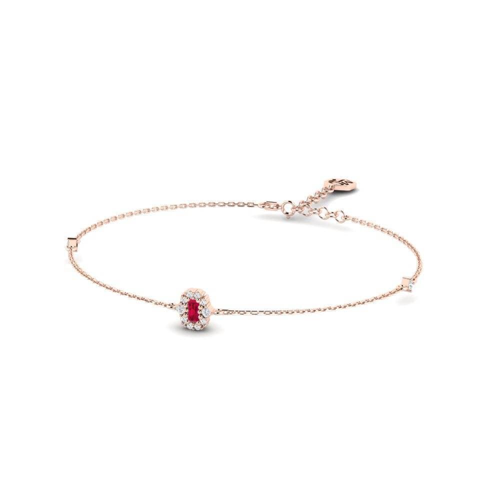 14ct Rose Gold Ruby Women's Bracelet Brecon