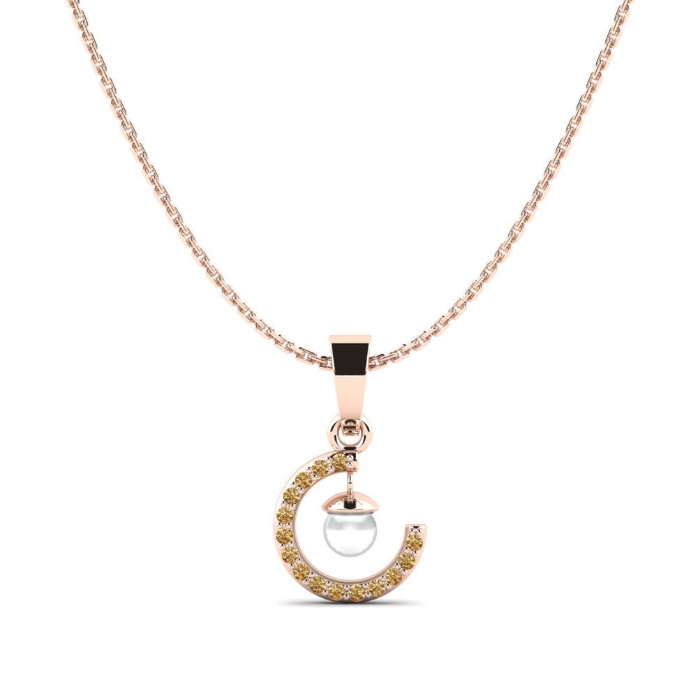 Rotgold 750 Brauner Diamant Damen anhänger Eikenella