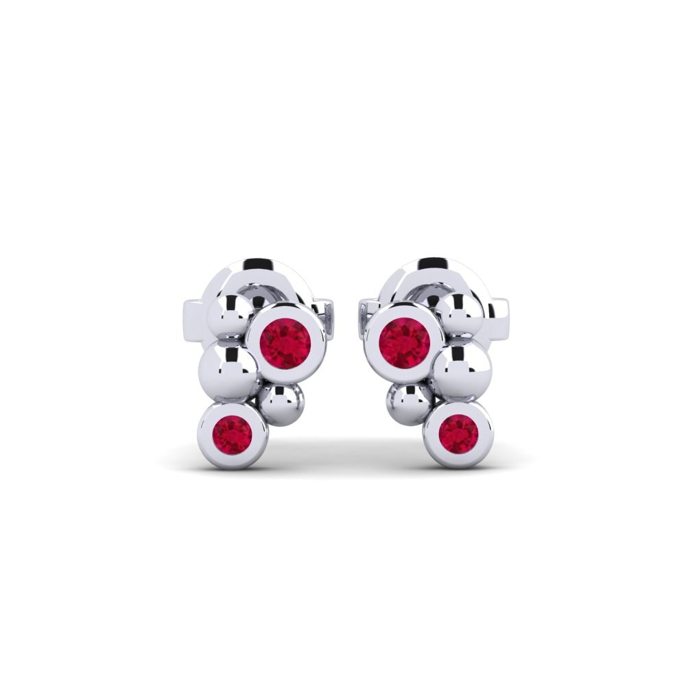950 Palladium Ruby Women's Earring Ferbih