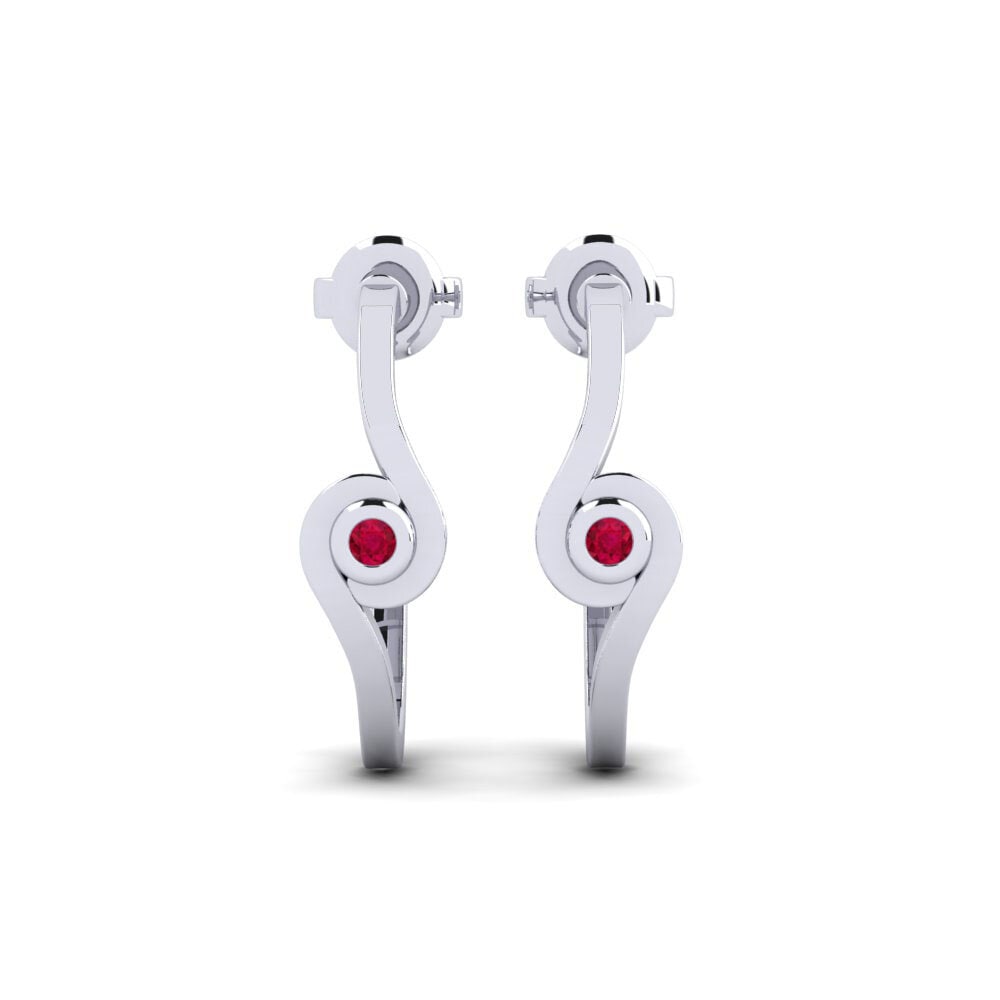 950 Palladium Ruby Women's Earring Feyrose