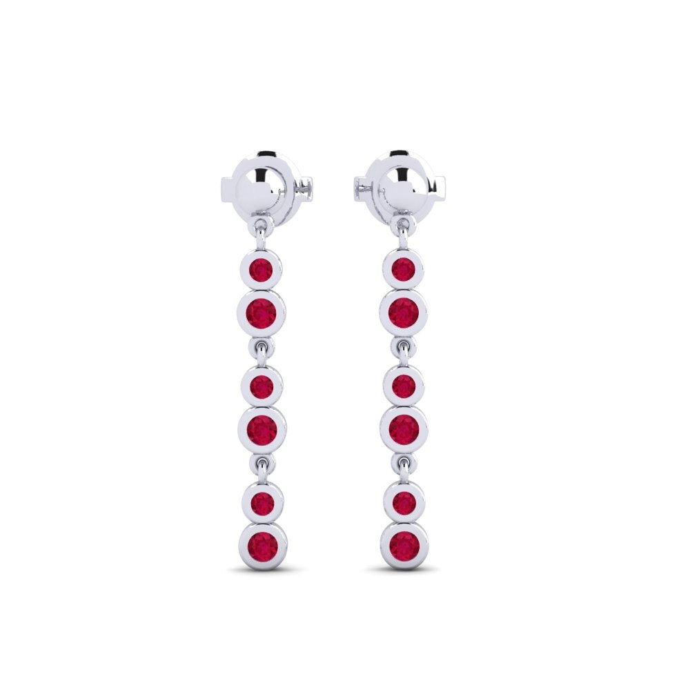 950 Palladium Ruby Women's Earring Fimabad