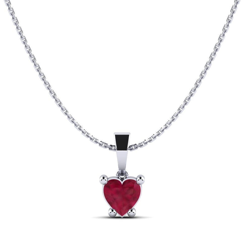 Plata 925 Rubí Colgante de Mujer Iryma
