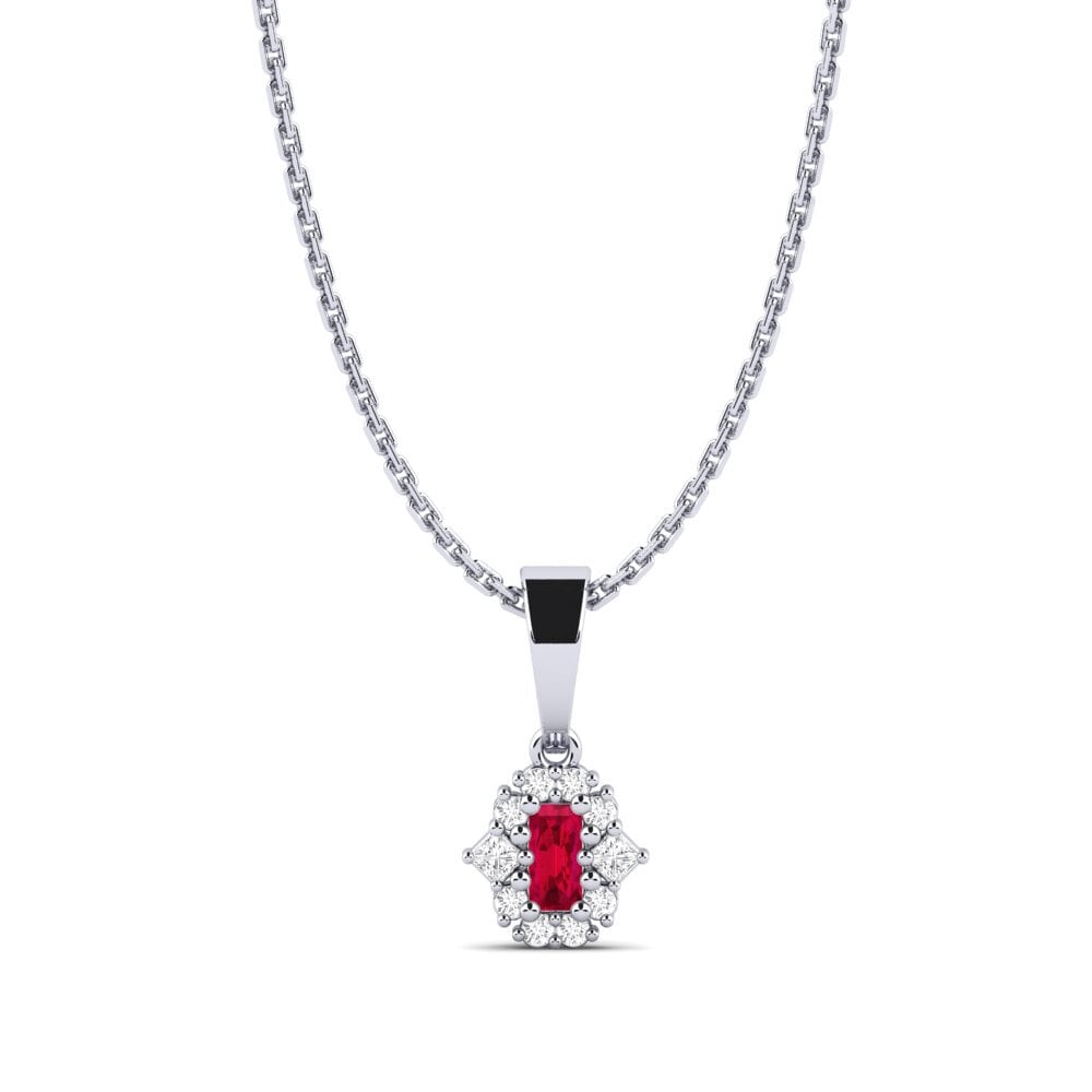 Plata 925 Rubí Colgante de Mujer Kennacraig