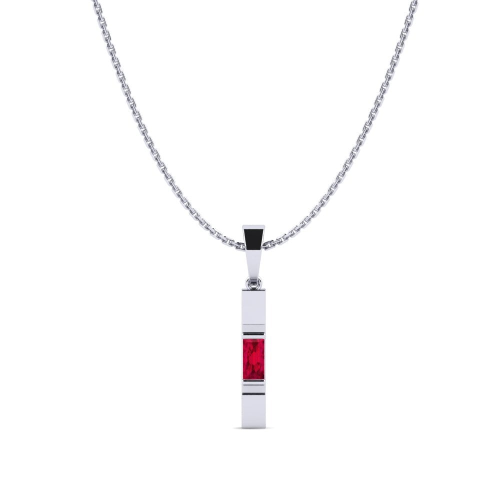 Plata 925 Rubí Colgante de Mujer Kirelda