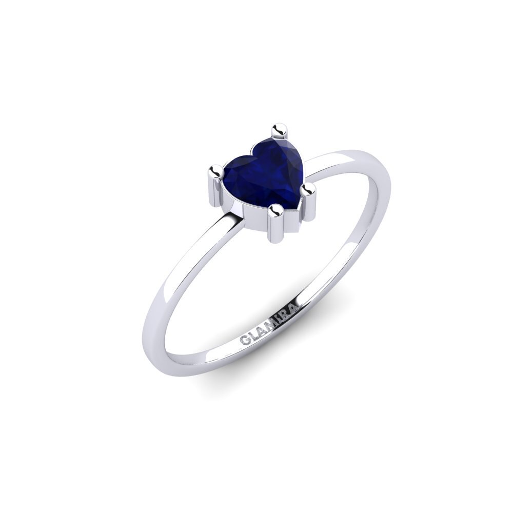 White Silver Sapphire Ring Liorae