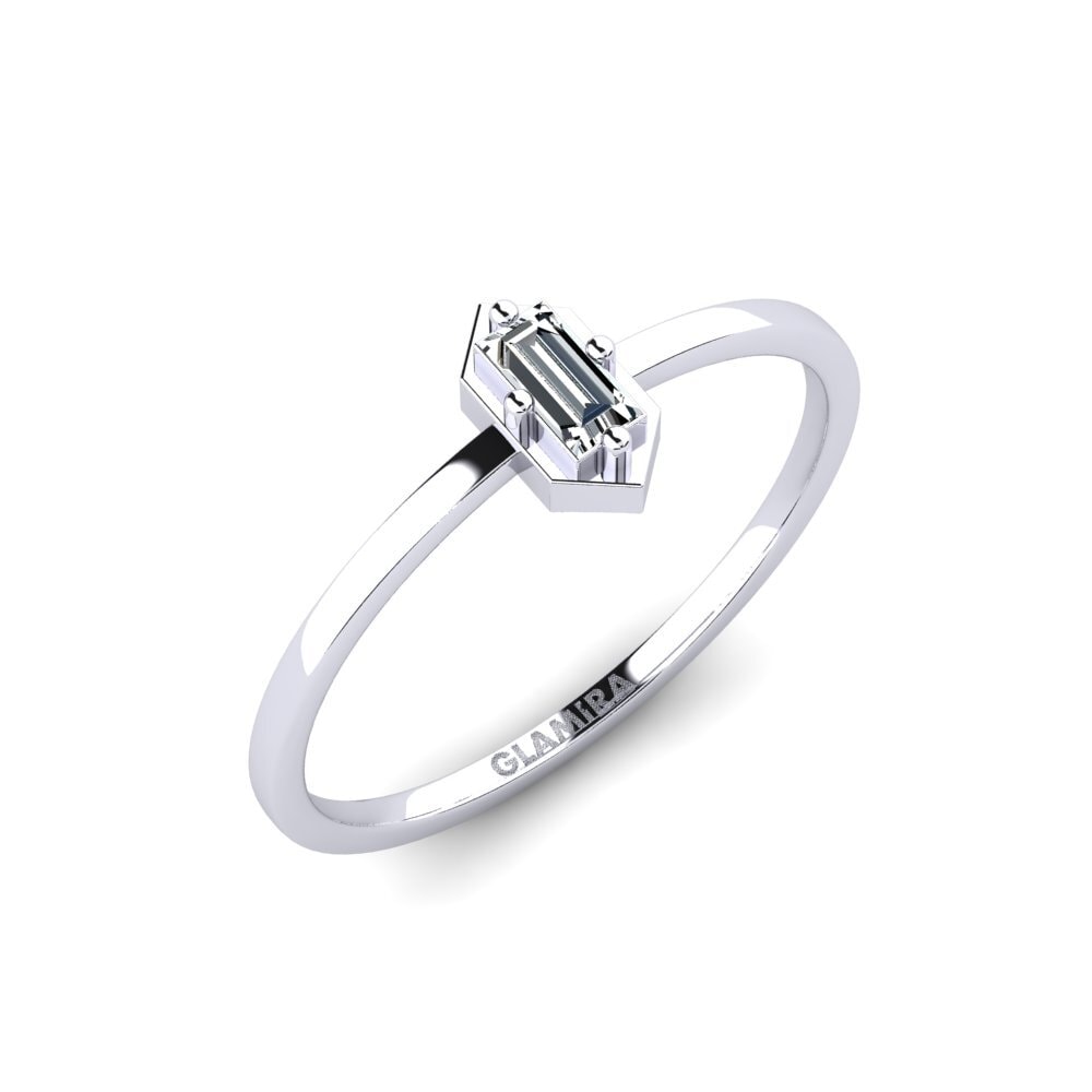 14k White Gold Zirconia Ring Nivalis