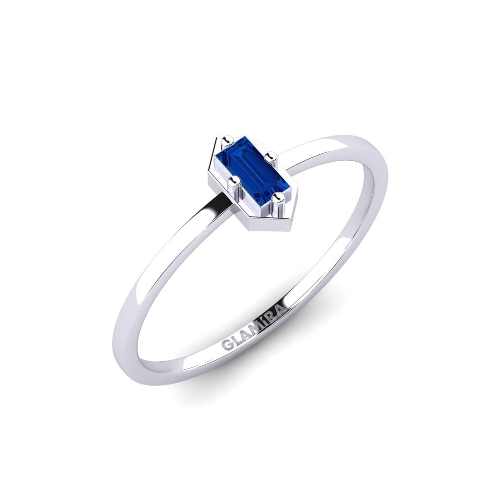 950 Platinum Dark Blue Zirconia Ring Nivalis