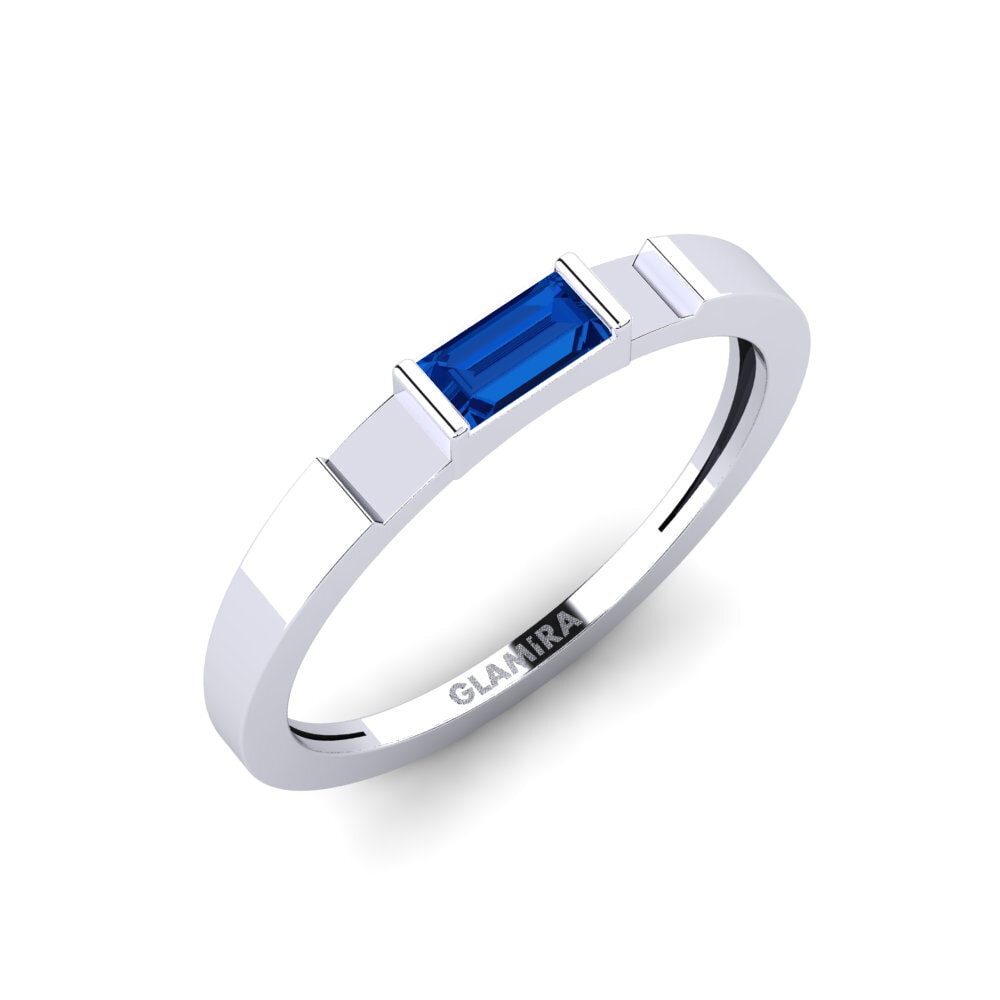 950 Platinum Dark Blue Zirconia Ring Oravine