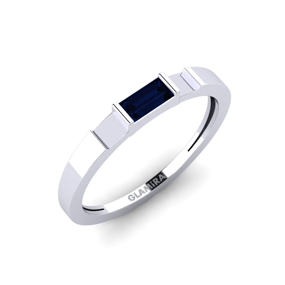 White Silver Sapphire Ring Oravine