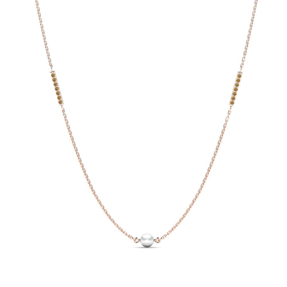 Rotgold 750 Brauner Diamant Damen halskette Serrati