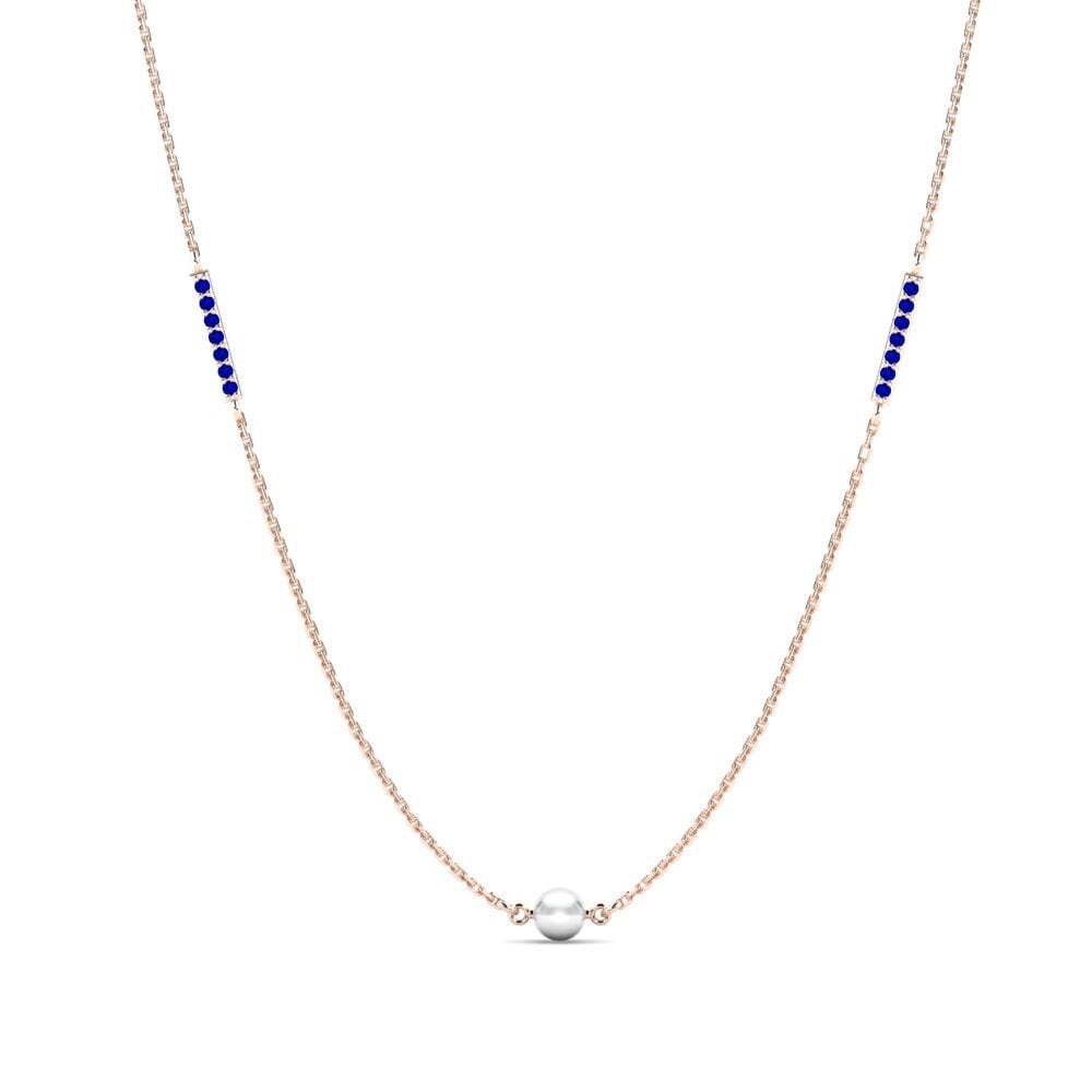 Rotgold 750 Saphir Damen halskette Serrati