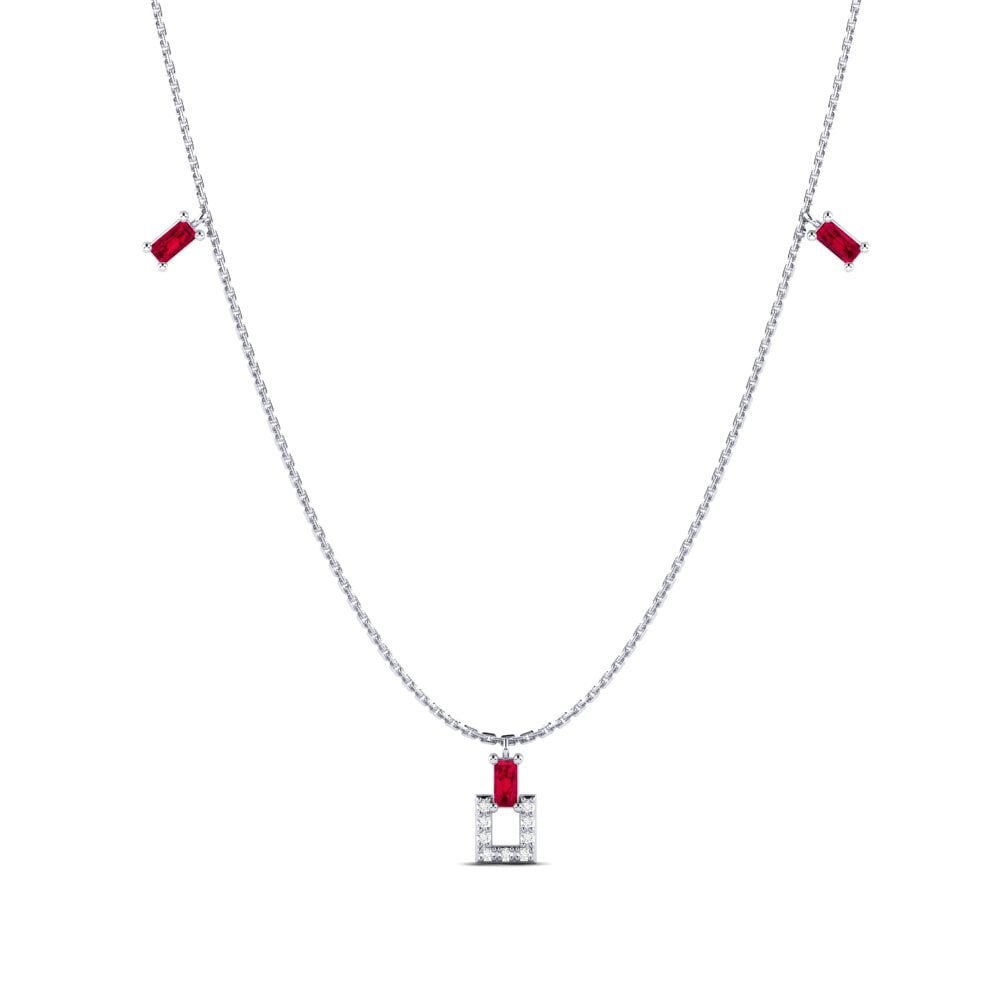 Plata 925 Rubí Collar de Mujer Sligachan