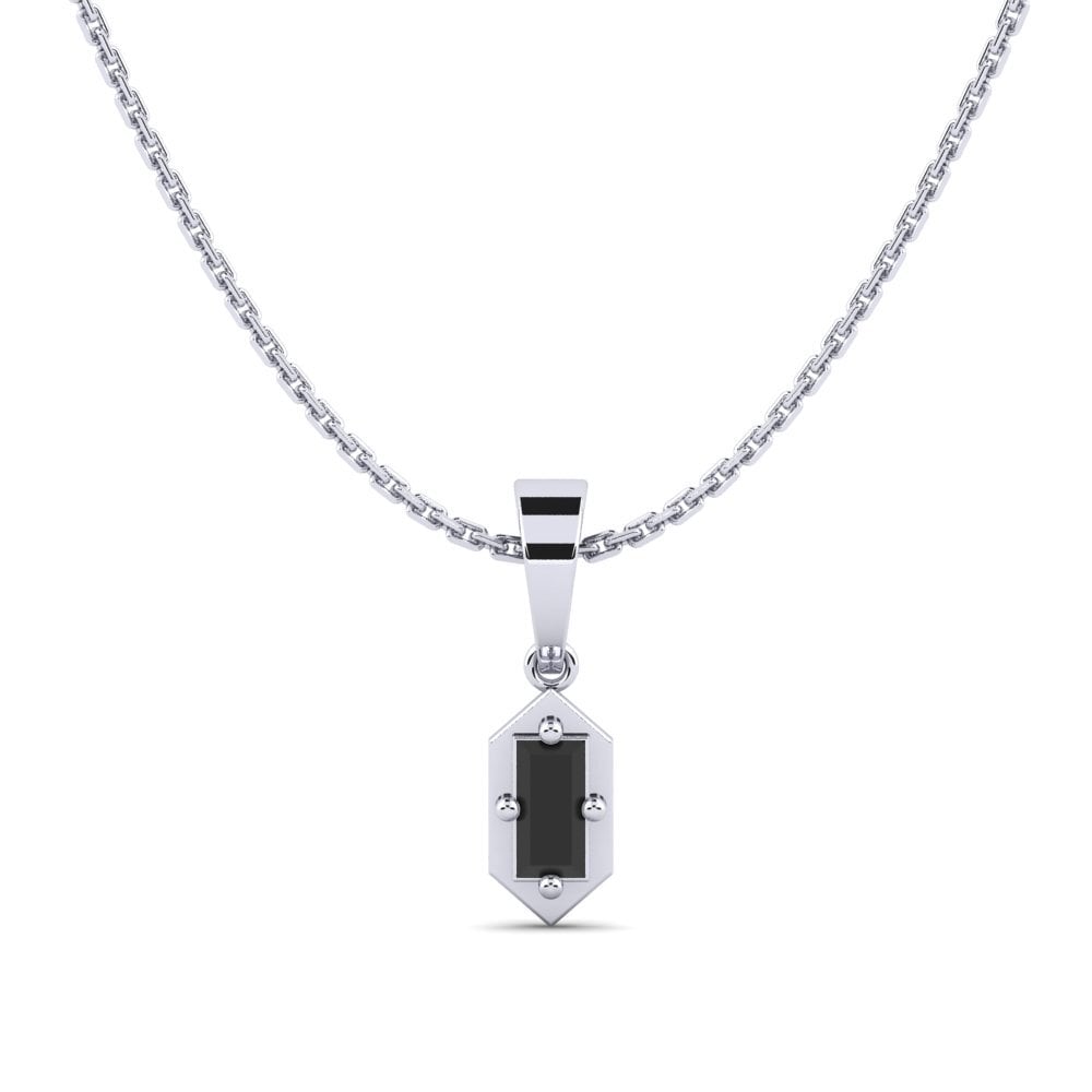 Platino 950 Ónix Negro Colgante de Mujer Sorrellin