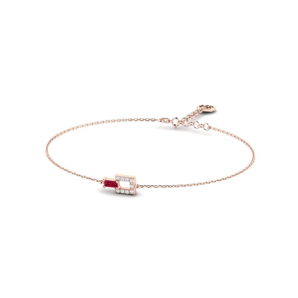 14ct Rose Gold Ruby Women's Bracelet Stornoway