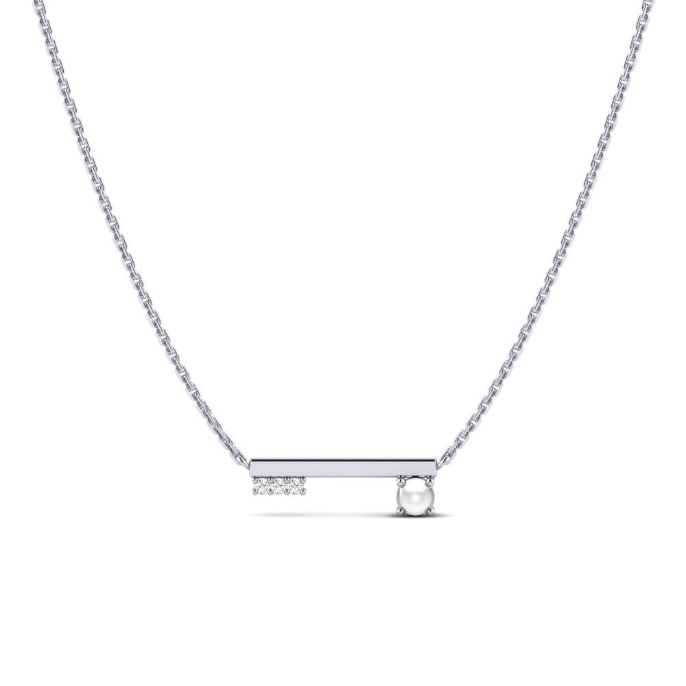 White Silver Moissanite Women's Necklace Streptomy