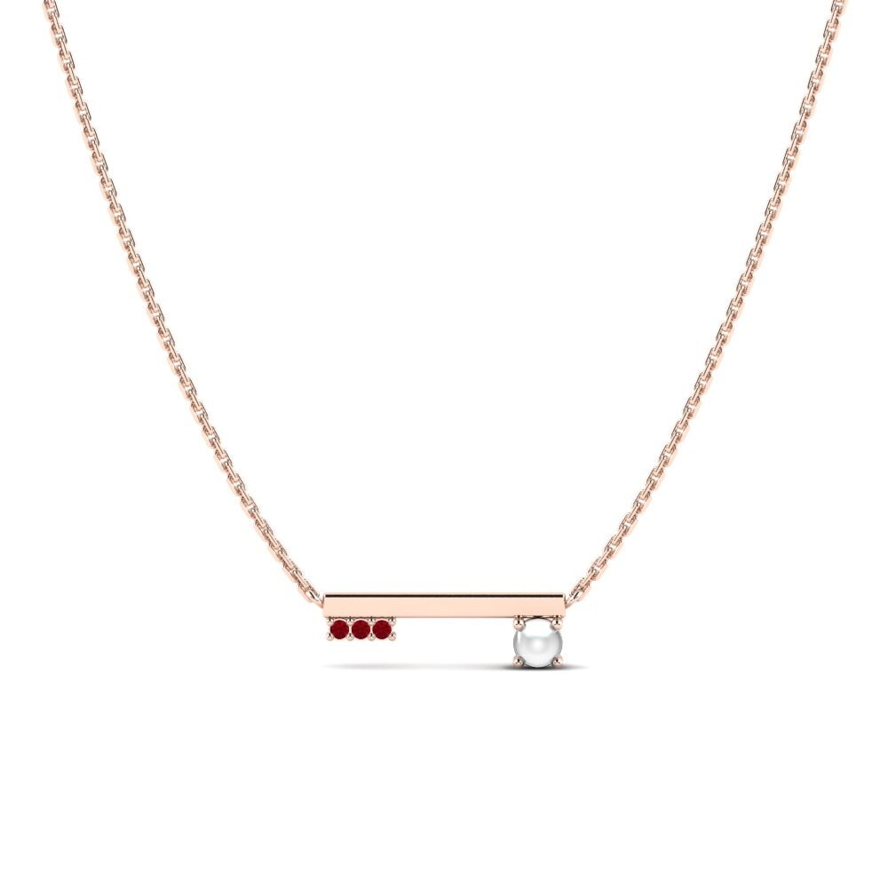 Rotgold 375 Roter Zirkonia Damen halskette Streptomy