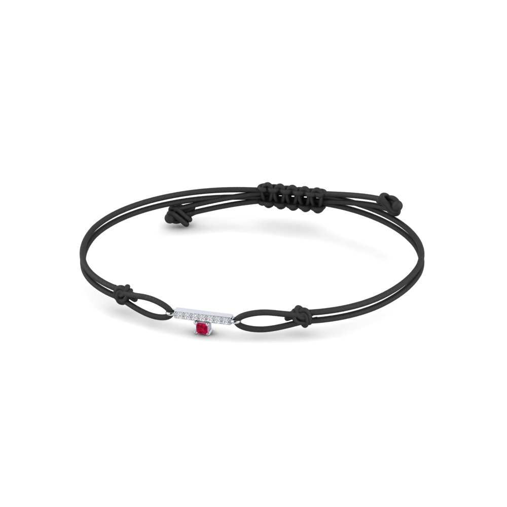 950 Platinum Ruby Cord Bracelet Swaffham