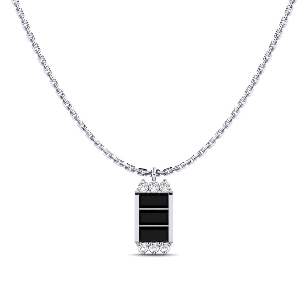 Platino 950 Ónix Negro Collar de Mujer Tarbert