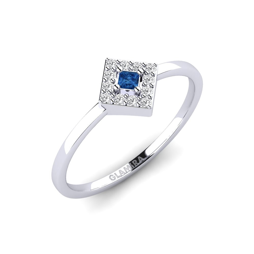950 Platinum Dark Blue Zirconia Ring Tolmin