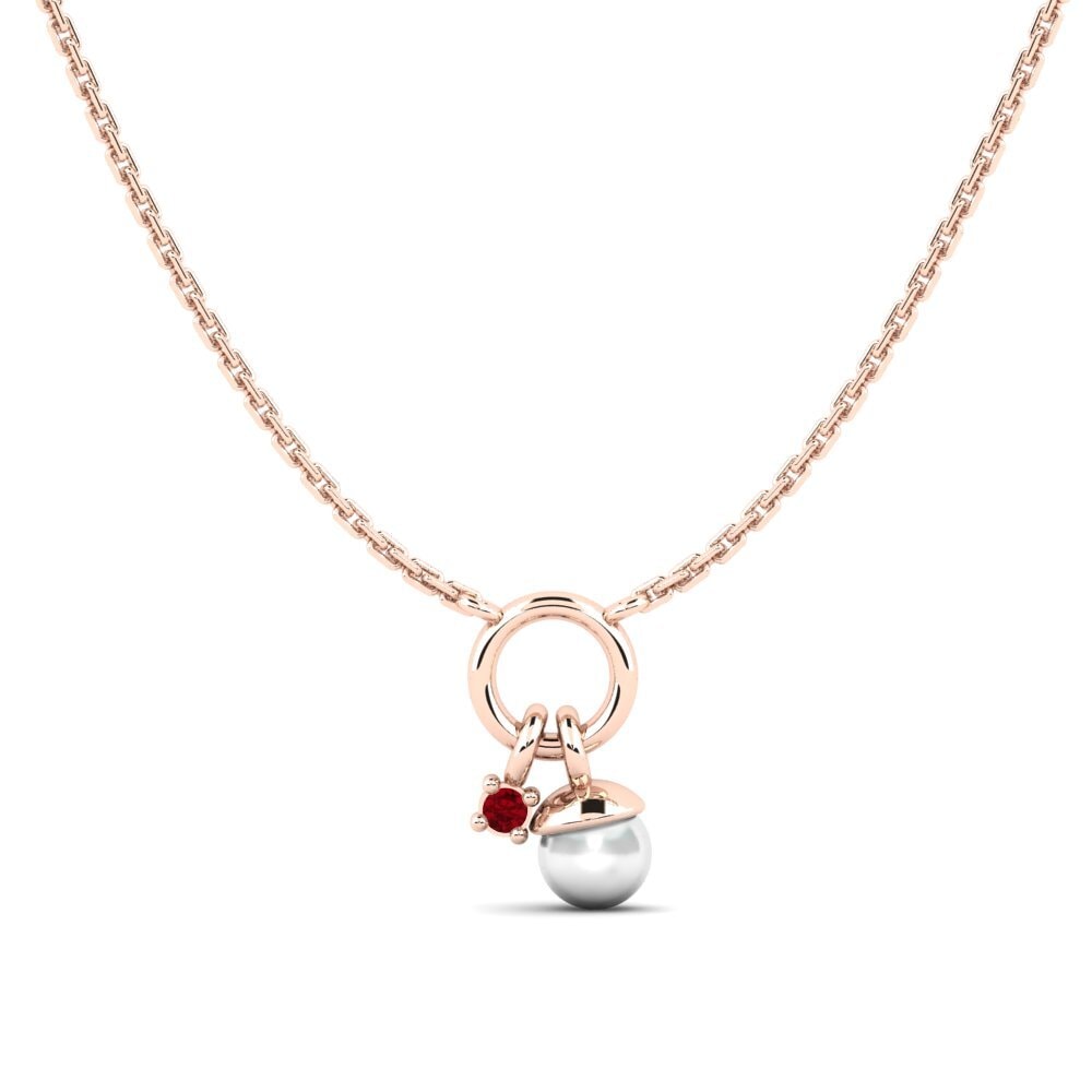 Rotgold 375 Roter Zirkonia Damen halskette Tularensis