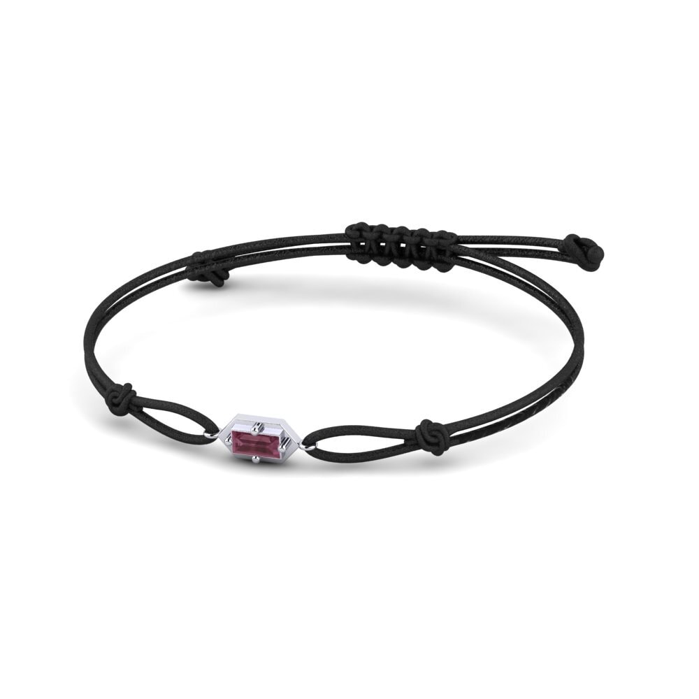 Platine 950 Grenat de Rhodolite Bracelet cordon Venela