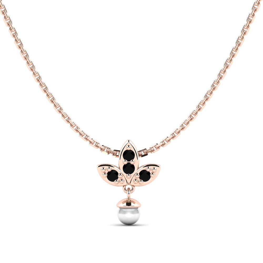 Rotgold 375 Schwarzer Onyx Damen anhänger Vinelandi