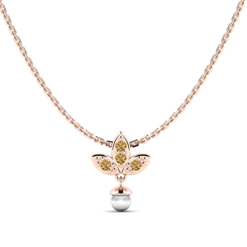 Rotgold 750 Brauner Diamant Damen anhänger Vinelandi