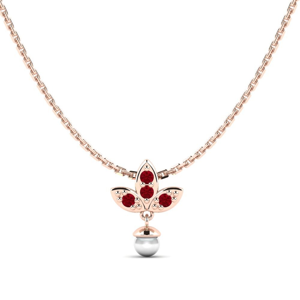 Rotgold 375 Roter Zirkonia Damen anhänger Vinelandi