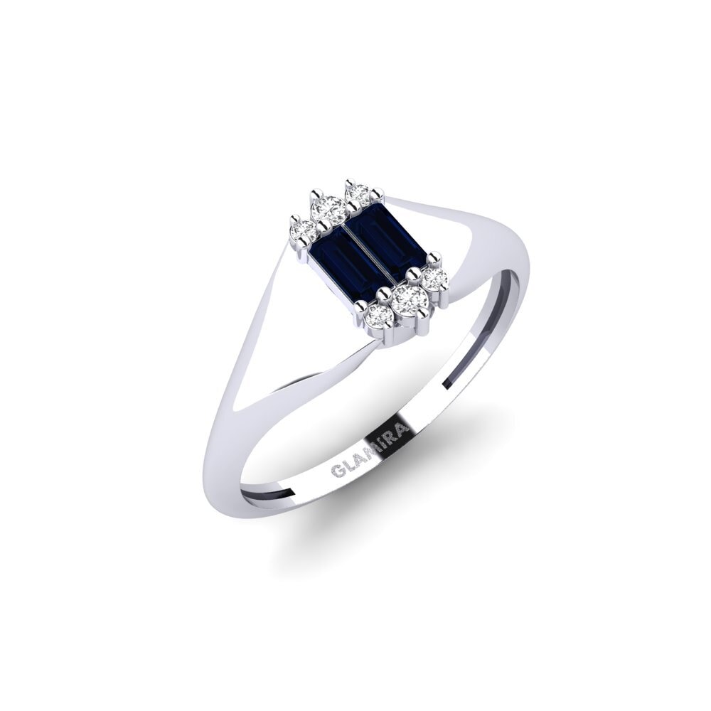 White Silver Sapphire Ring Zelezniki