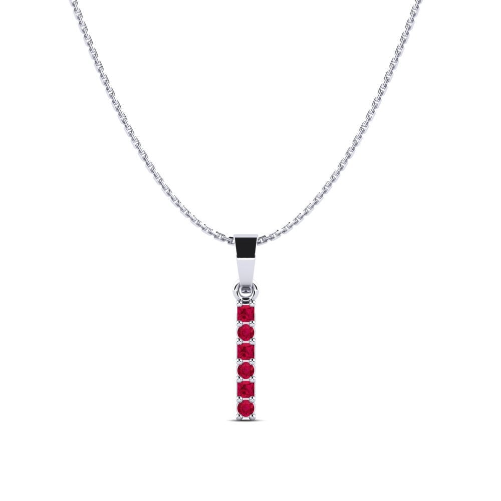 Plata 925 Rubí Colgante de Mujer Amuzgar