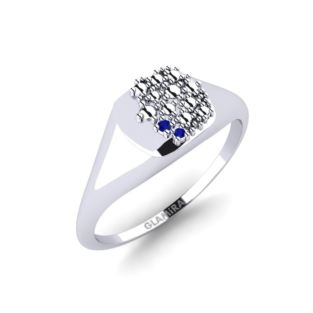White Silver Sapphire Ring Aubrelle