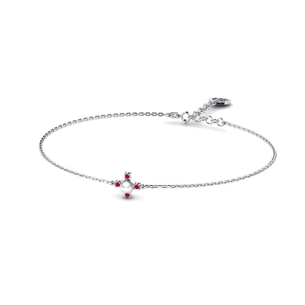 950 Palladium Ruby Women's Bracelet Aurantiaca
